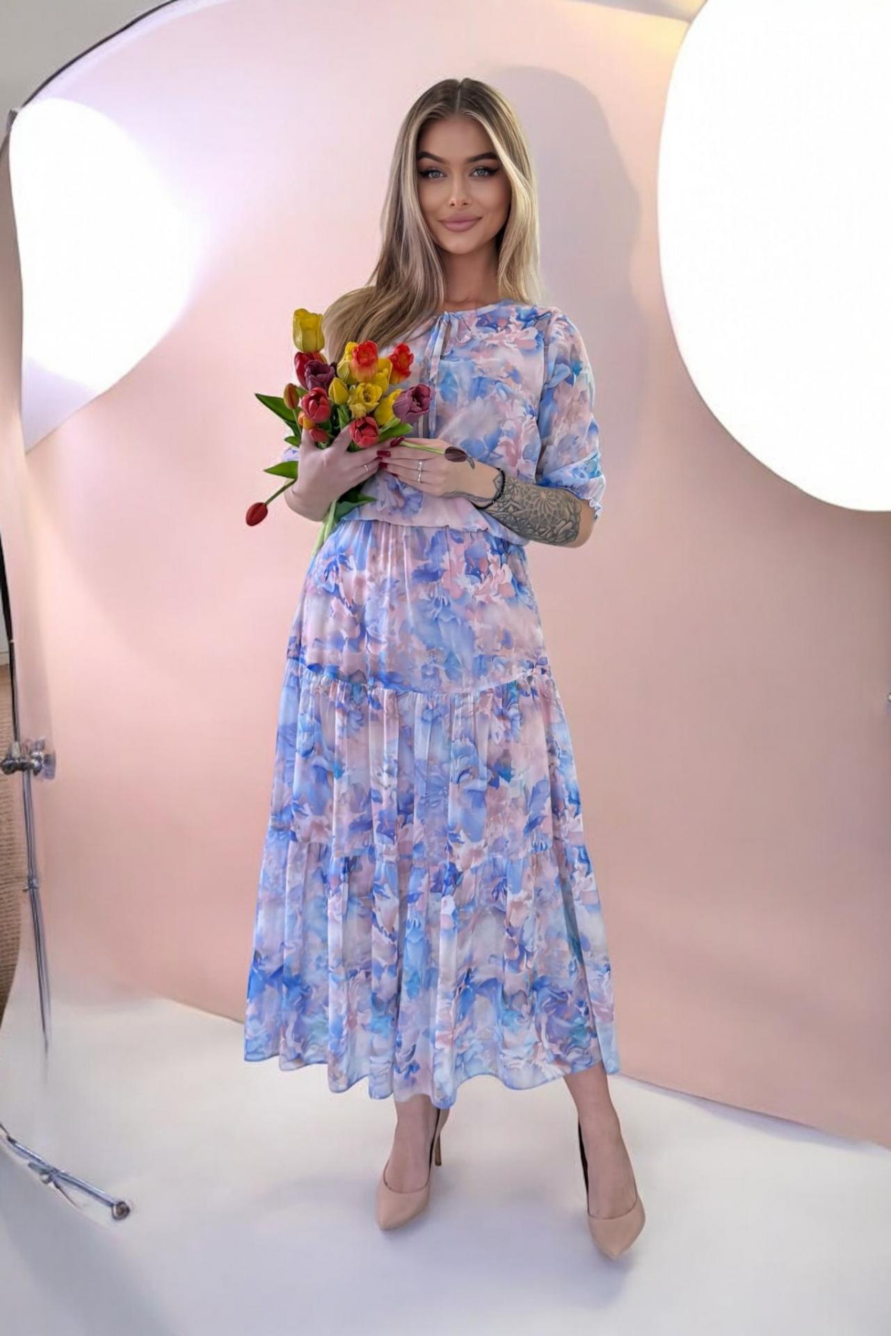 sukienka szyfon z podszewką